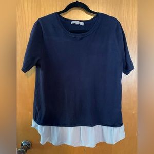 LOFT Brand Large Mixed Media Sweater Tee